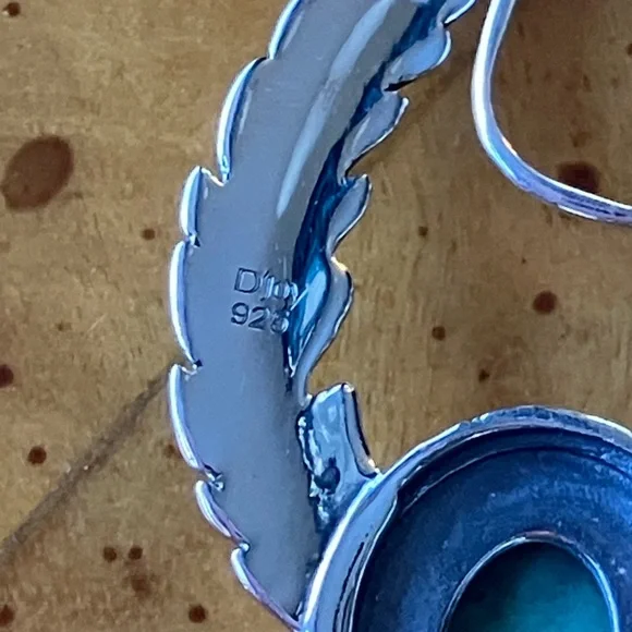 Nevada Turquoise Sterling Silver Feather Earrings